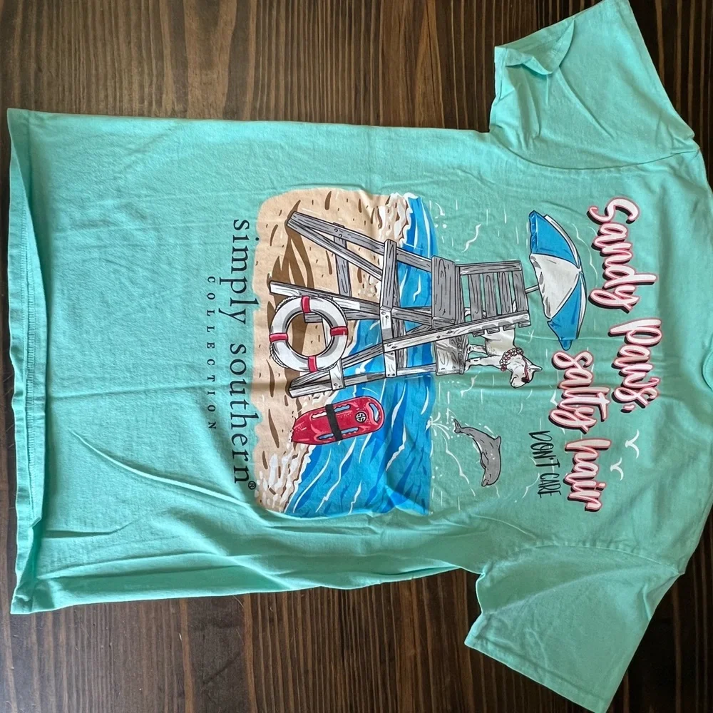 Simply Southern Mint Green Short Sleeve Tee - Picture 3 of 4